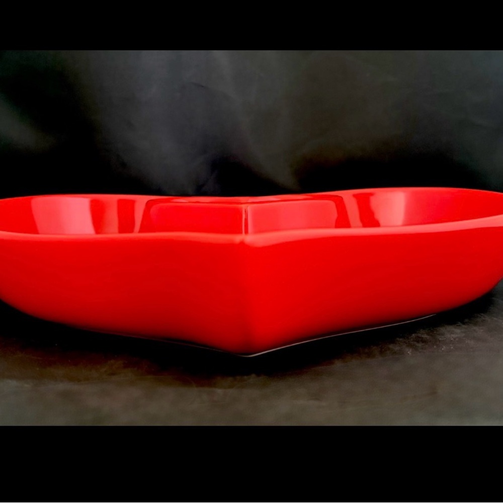 Brandani RED Heart Shaped Porcelain Appetizer Bowl 11in Valentines Day New - Picture 2 of 5
